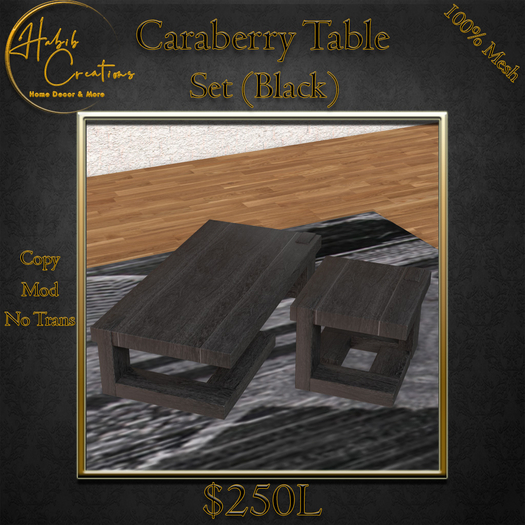 [HC] Caraberry Table Set - Black Oak