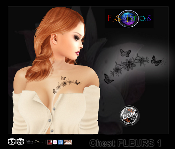 TATTOO CHEST FLEURS 1
