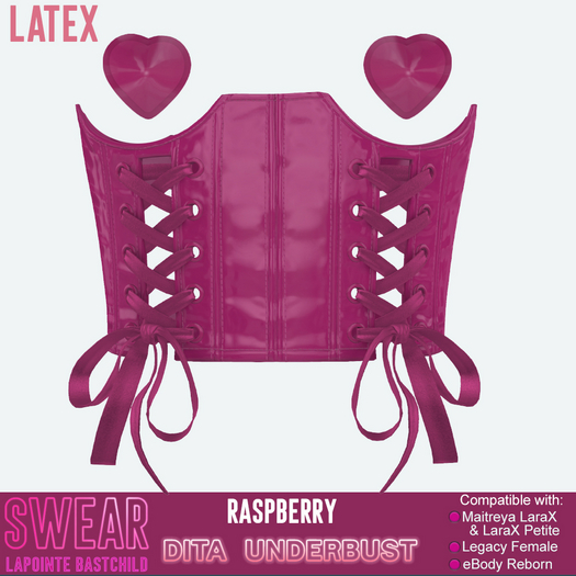 Underbust Corset - Dita Latex - RASPBERRY