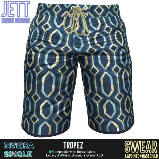 Board Shorts - Jett Graphics - TROPEZ