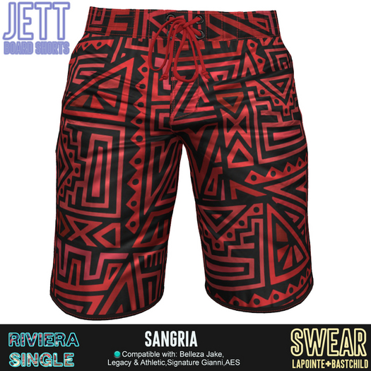 Board Shorts - Jett Graphics - SANGRIA