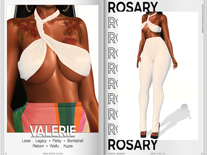 Rosary. Valerie . Top White