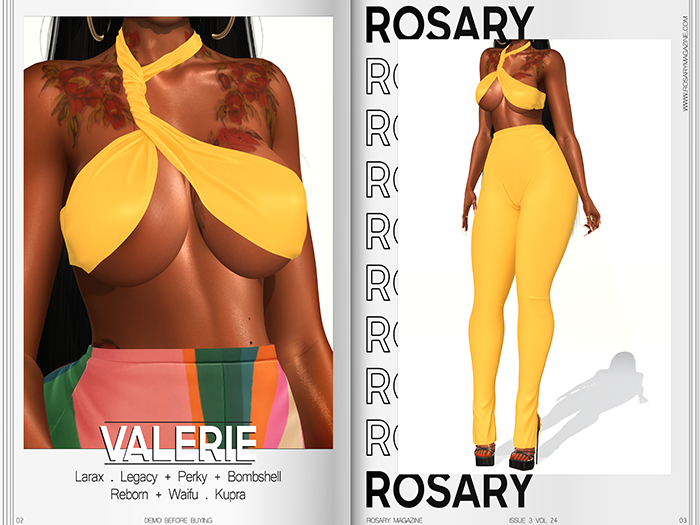 Rosary. Valerie . Top Yellow