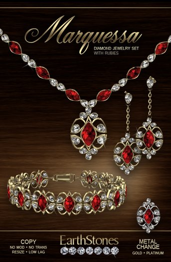 EarthStones Marquessa Jewelry Set - Ruby