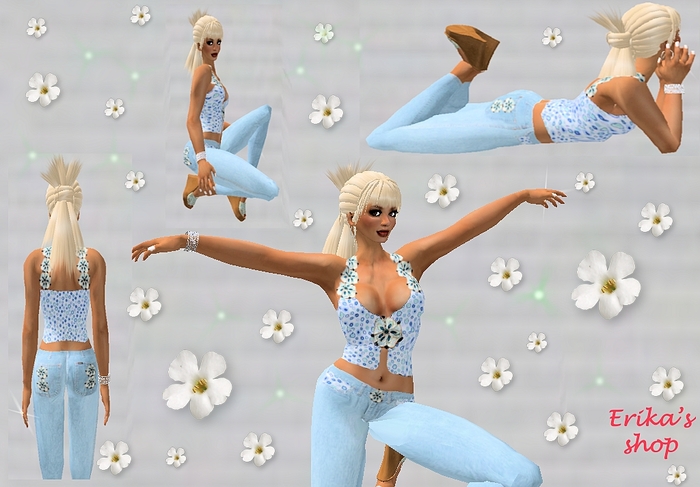 Flower jeans costume