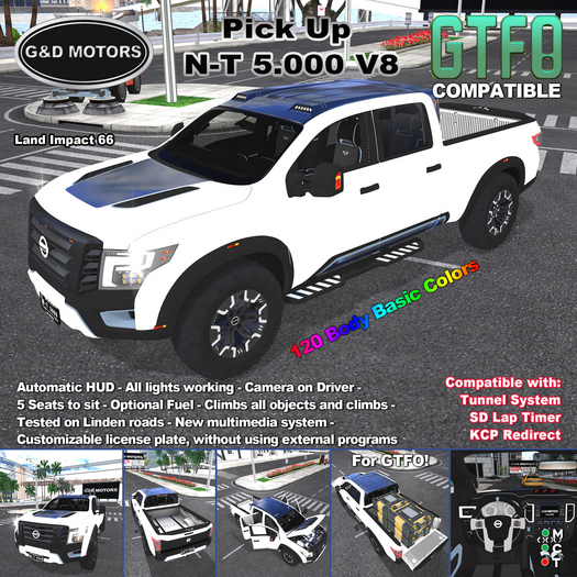 G&D MOTORS Pick Up N-T 5.000 V8 Compatible GTFO