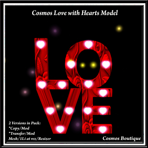 Cosmos Love with Hearts Model MESH  (BOX)