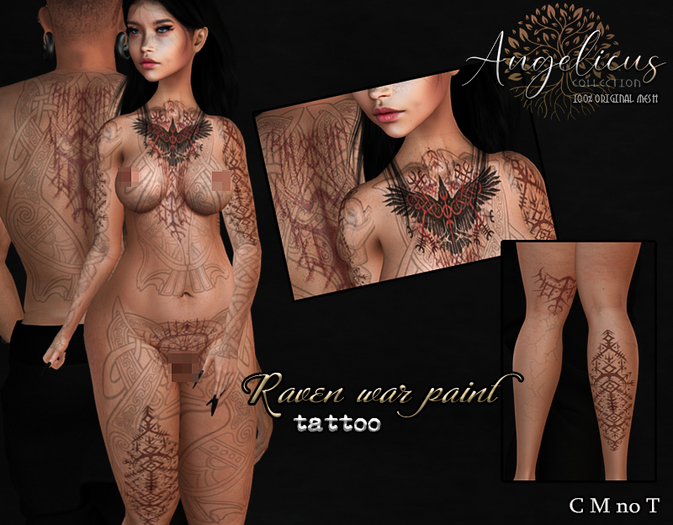 .AngelicUs. Raven war paint tattoo 
