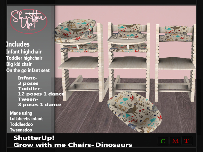 ShutterUp! Grow with me Chairs-Dinosaur unpacker
