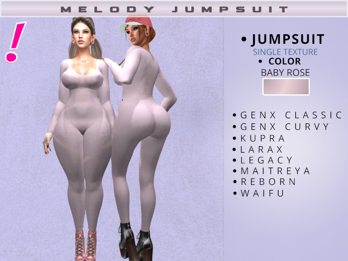 [DressUp!] - Melody Jumpsuit - Single Color (Baby Rose)