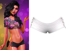 Adria Booty Shorts 2.0 [White] - Maitreya Lara • LaraX • Petite • PetiteX • Legacy • Reborn Clothing
