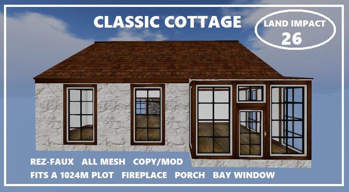 CLASSIC COTTAGE 26Li REZ-FAUX LOW PRIM HOUSE