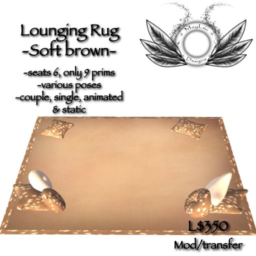 Lounging rug - Soft brown with contemporary oriental design & flexible seating