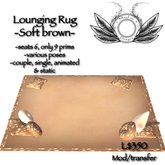 Lounging rug - Soft brown with contemporary oriental design & flexible seating
