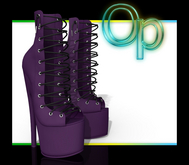 Purple Laced Ankle Boots