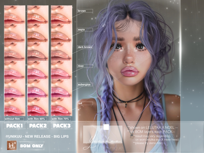 Yunikuu ->> PACK2 <<- BIG LIPS - LELUTKA EvoX BOM