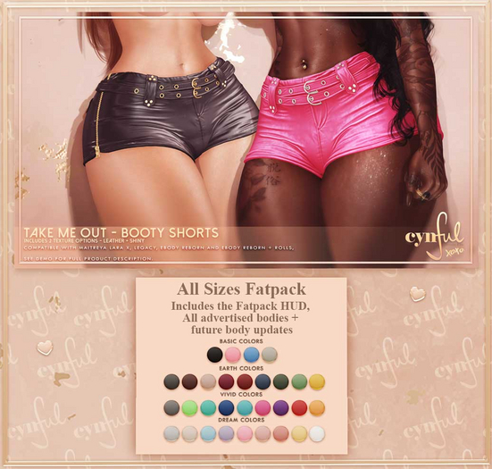 Cynful Take Me Out - Booty Shorts - All Sizes Fatpack
