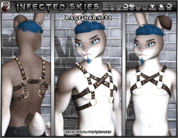 *IS* Rage Harness Furry Brown   