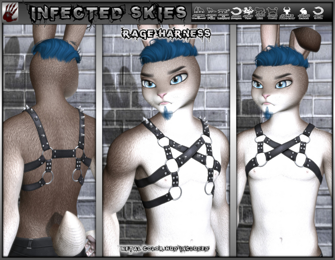 *IS* Rage Harness Furry Black  