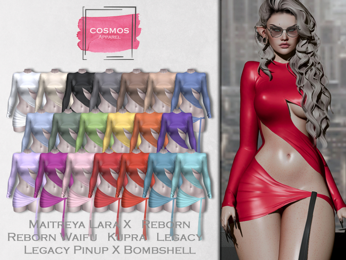 [COSMOS] Quimey Bodycon Dress Satin / 20 Colors Fatpack
