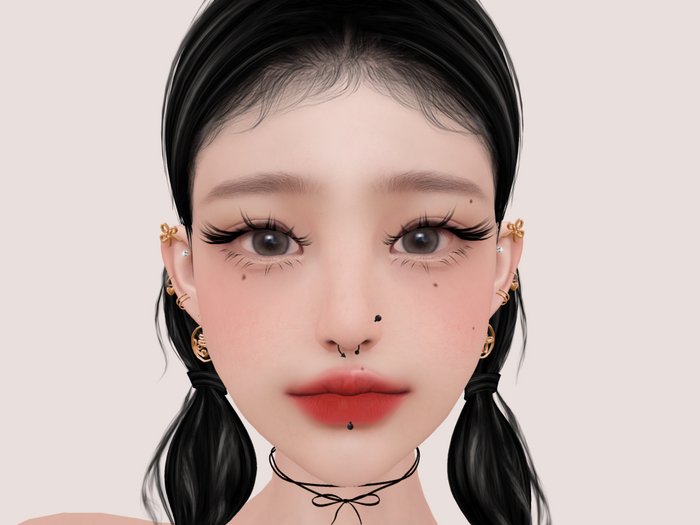 [XOXO] NOSE AND LIP piercing (BLACK)