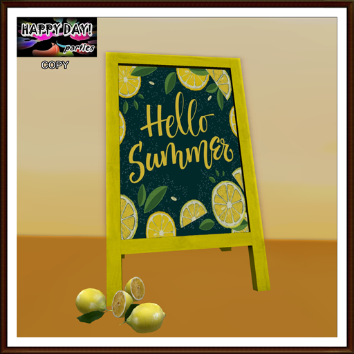 Summer - Hello Summer Lemon Chalkboard