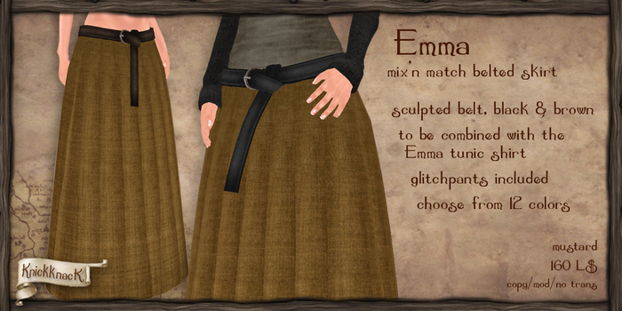 [knickknack] Emma belted skirt MUSTARD