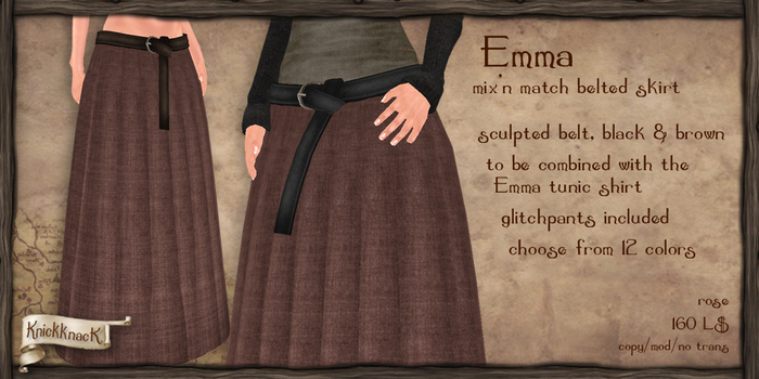 [knickknack] Emma belted skirt ROSE