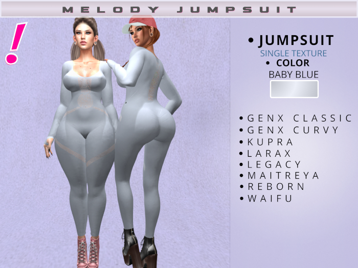 [DressUp!] - Melody Jumpsuit - Single Color (Baby Blue)
