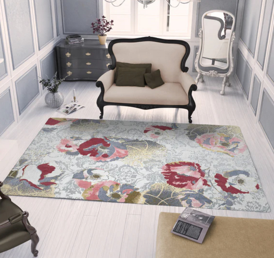 Easter Spring Woven Floral Rug (padded) AREA RUG