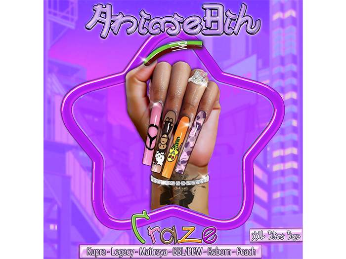 AnimeBih- Craze Set' Slim Square Nails