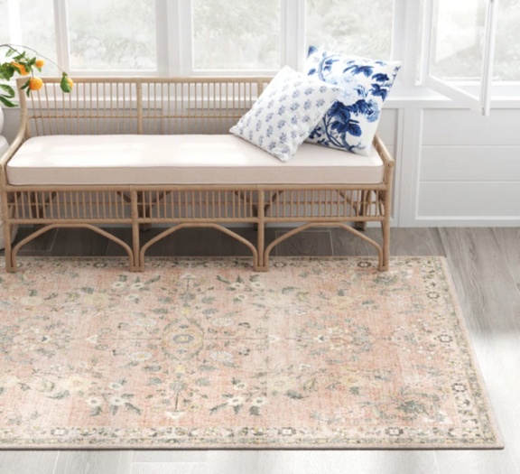 Beige Pink Rug (padded) AREA RUG - Resize menu