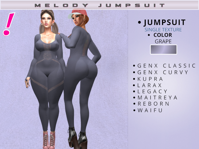[DressUp!] - Melody Jumpsuit - Single Color (Grape)