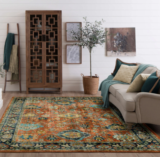 Karastan  Nerissa Red Rug (padded) AREA RUG