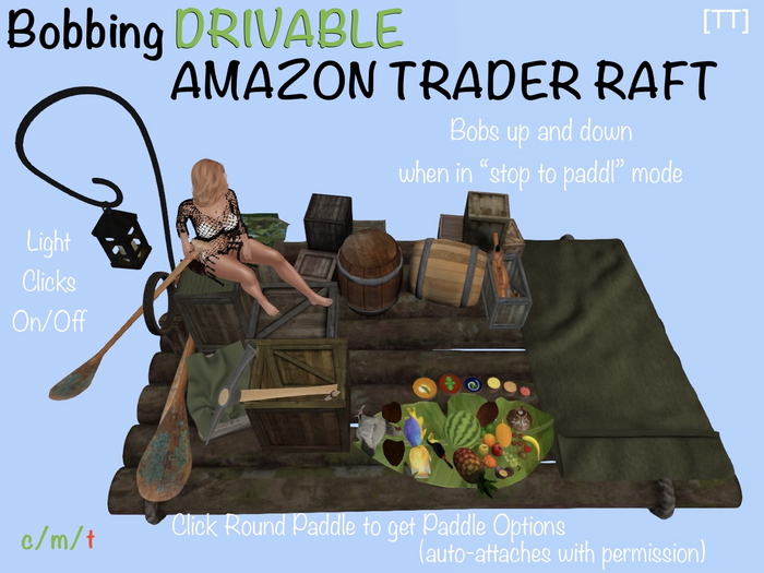 [TT] BOBBING DRIVABLE AMAZON TRADER RAFT