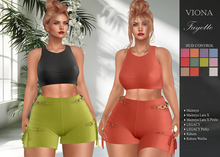 VIONA-Fayette Top//Short Set