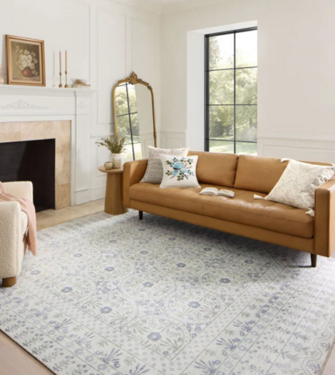 Rosette Ivory Rug (padded) AREA RUG