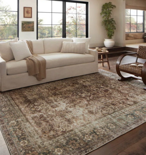 Magnolia Worn Rust Accent Rug (padded) AREA RUG