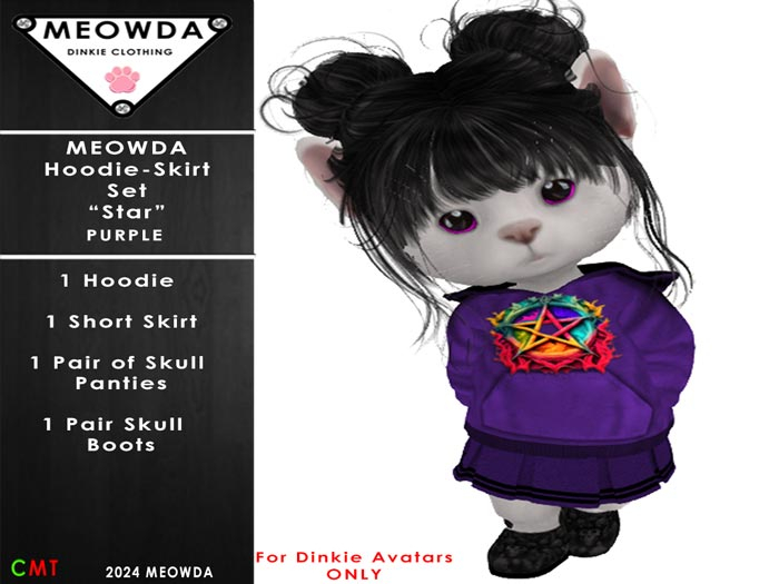 Meowda Star Hoodie Outfit - Purple