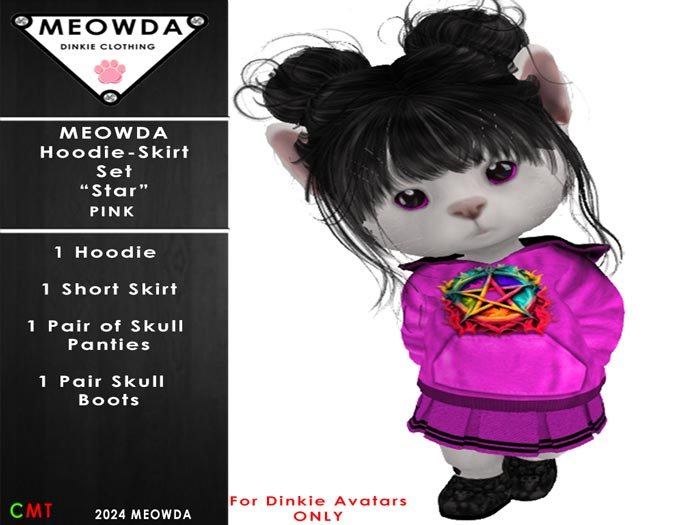 Meowda Star Hoodie Outfit - Pink