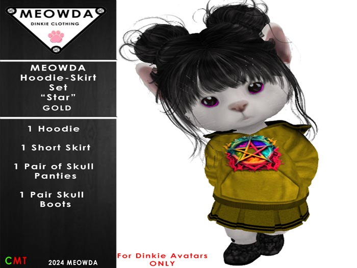 Meowda Star Hoodie Outfit - Gold