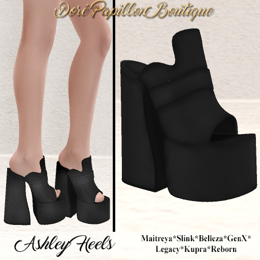 DPB Ashley Heels - Black *Maitreya, Slink, Belleza, GenX, Legacy, Kupra & Reborn