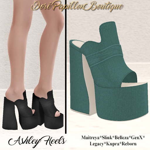 DPB Ashley Heels - Blugreen *Maitreya, Slink, Belleza, GenX, Legacy, Kupra & Reborn