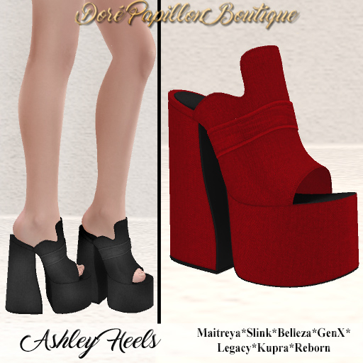 DPB Ashley Heels - Red *Maitreya, Slink, Belleza, GenX, Legacy, Kupra & Reborn