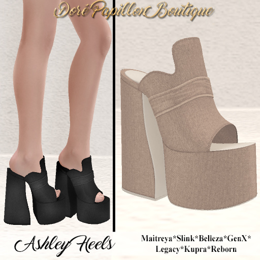 DPB Ashley Heels - Tan *Maitreya, Slink, Belleza, GenX, Legacy, Kupra & Reborn