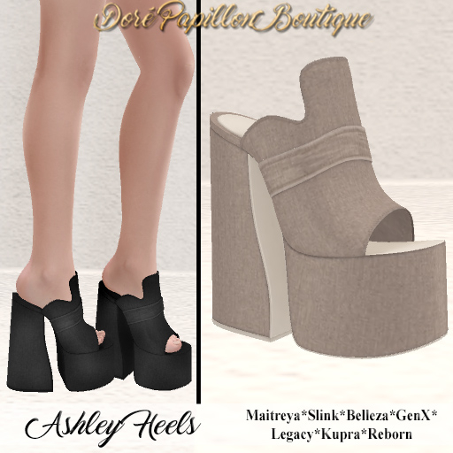 DPB Ashley Heels - Taupe *Maitreya, Slink, Belleza, GenX, Legacy, Kupra & Reborn