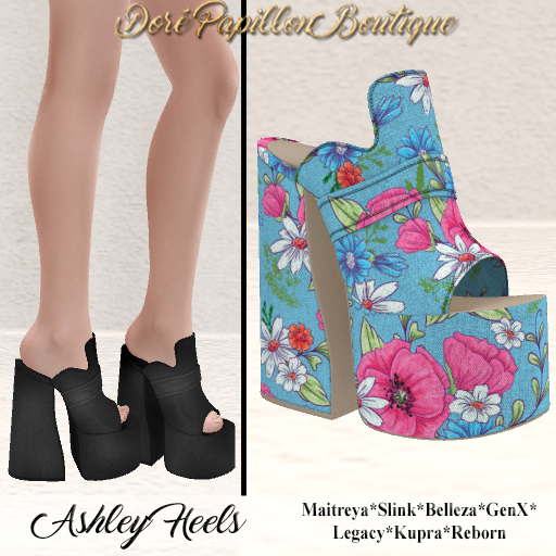 DPB Ashley Heels - Flowers 2 *Maitreya, Slink, Belleza, GenX, Legacy, Kupra & Reborn