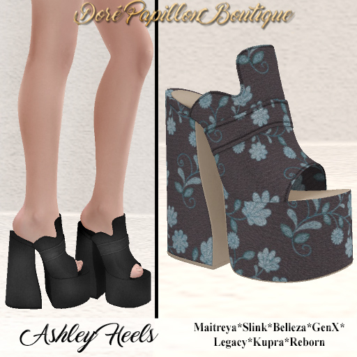 DPB Ashley Heels - Flowers 5 *Maitreya, Slink, Belleza, GenX, Legacy, Kupra & Reborn