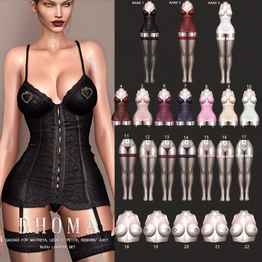 1. Dhoma Bijou Lingerie Set Legacy Black RARE