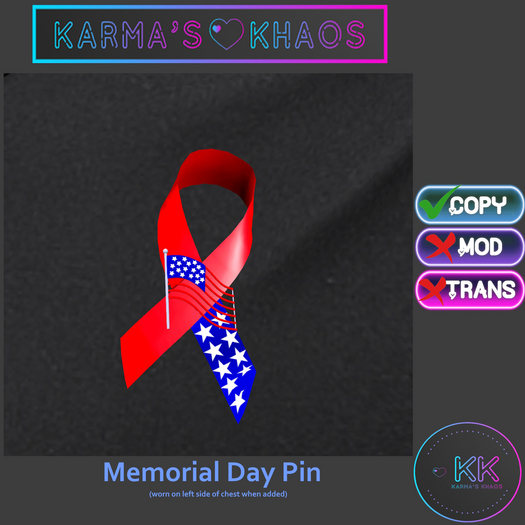 .:KK:. Memorial Day Pin  (HUD) (ADD ME)
